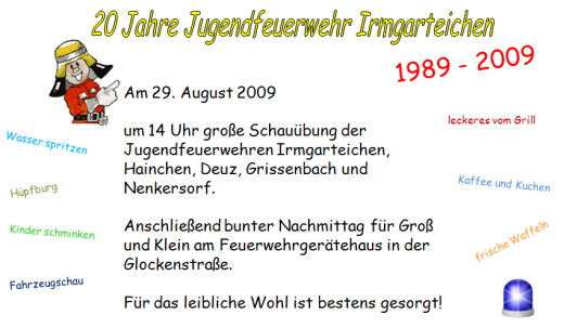 20 Jahre Jugendfeuerwehr-Irmgarteichen