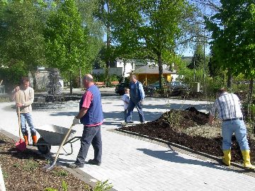 Arbeiten am Dorfbrunnen fast abgeschlossen