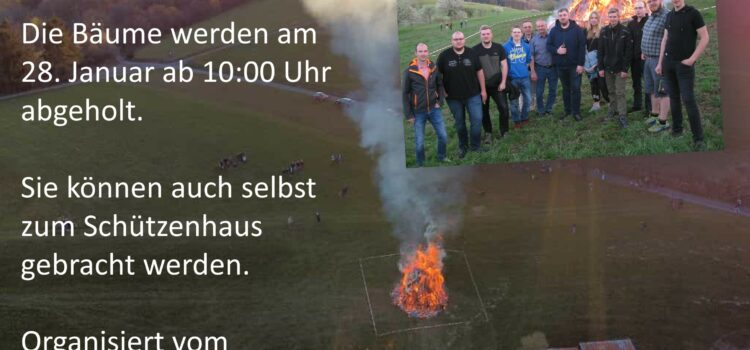 Tannenbaumaktion für das Osterfeuer: 28.1.2023